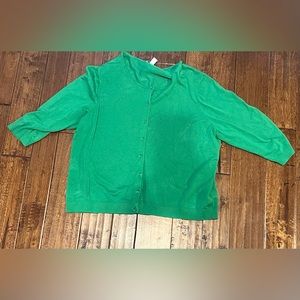 Roz & Ali 3X three quarter sleeve button up sweater, EUC